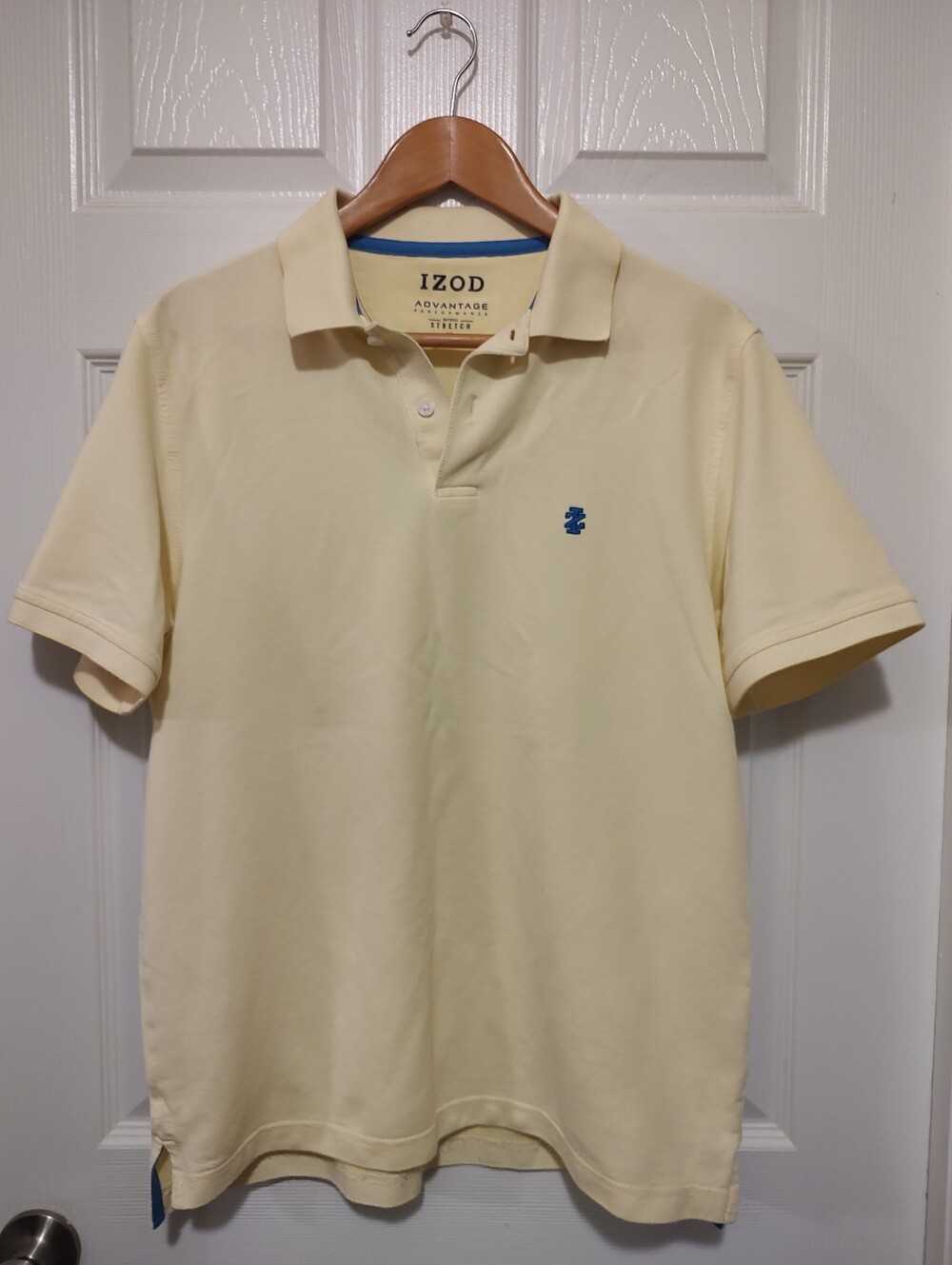 Izod Light Yellow Polo with Blue Logo